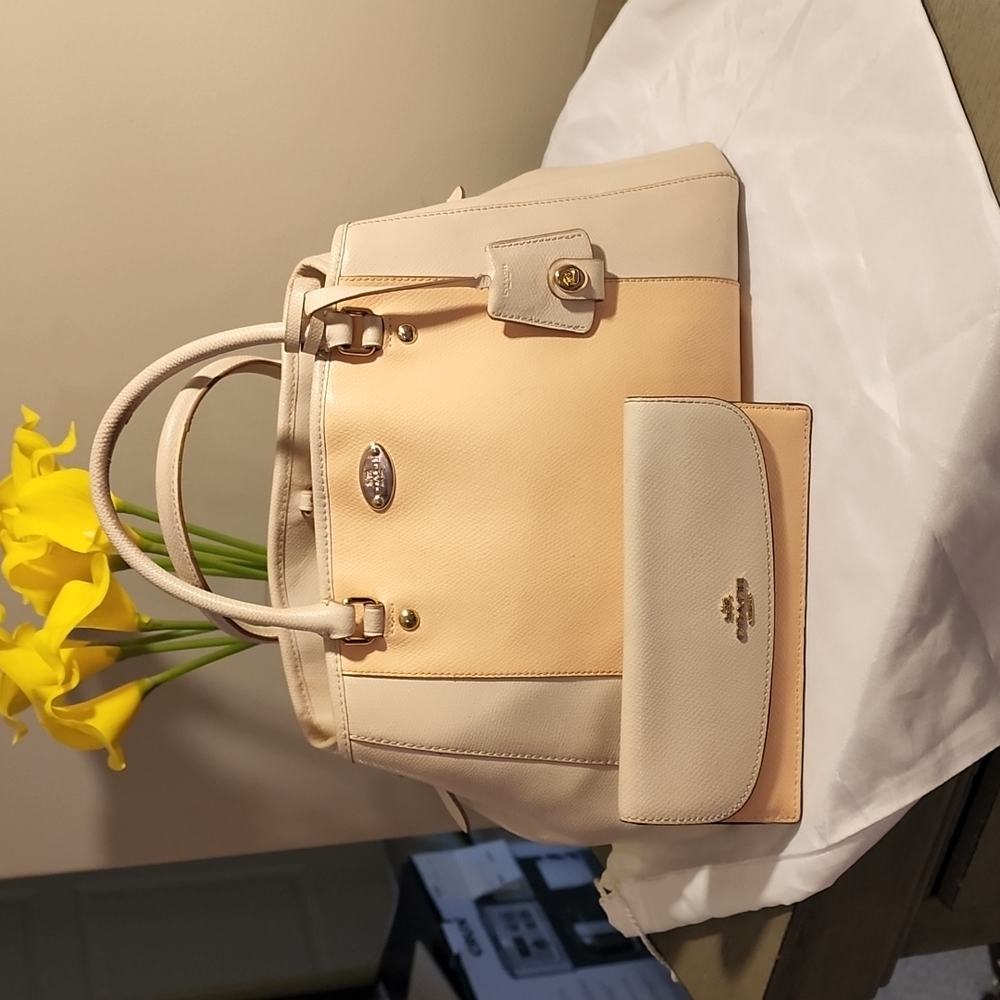 Coach leather satchel & matching wallet